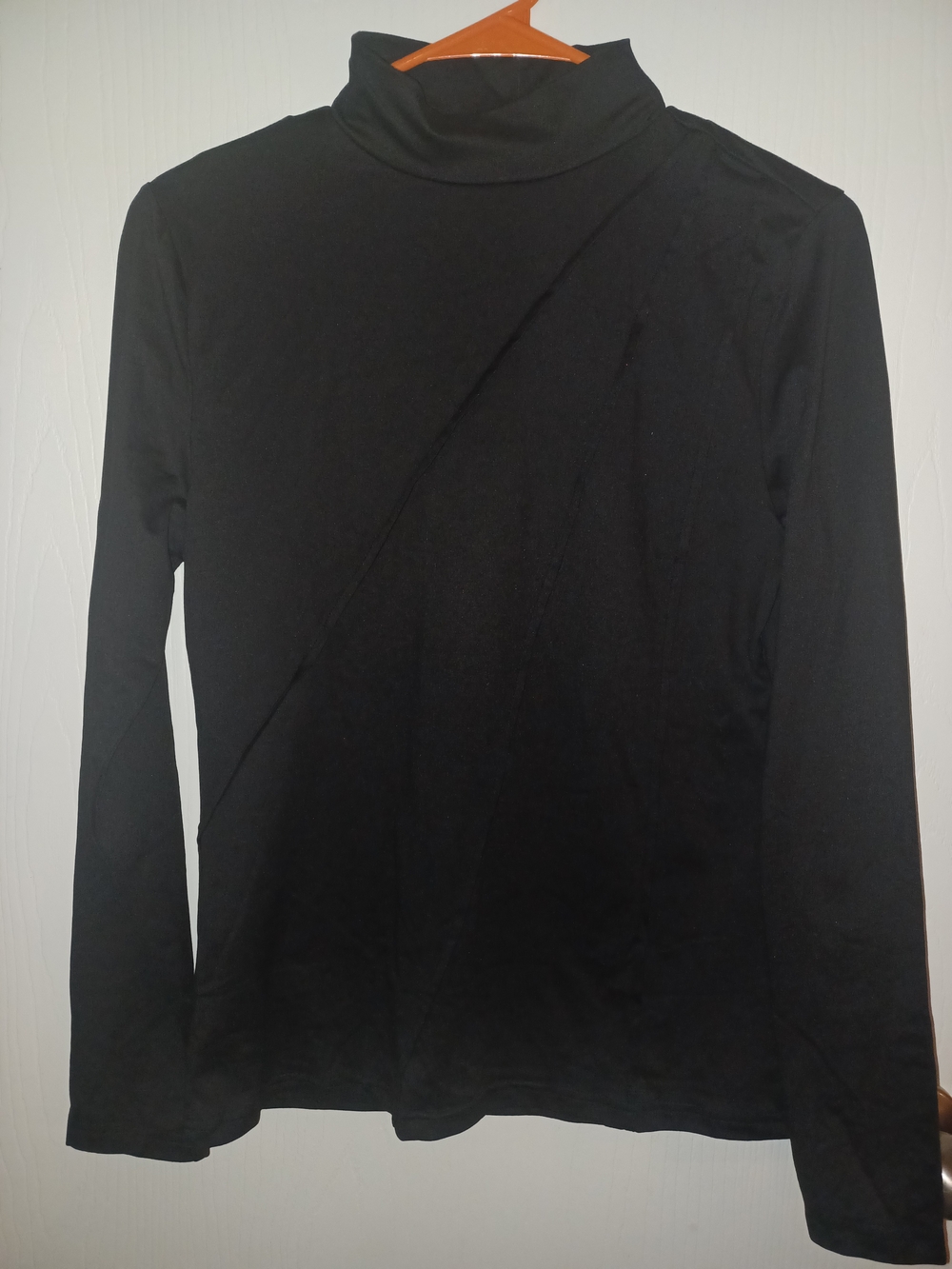 Classic Black Turtleneck Long-Sleeve Top